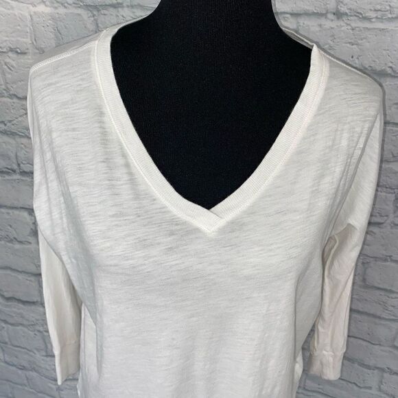 Gap vneck Longsleeve batwing top white sz S women - Picture 3 of 12